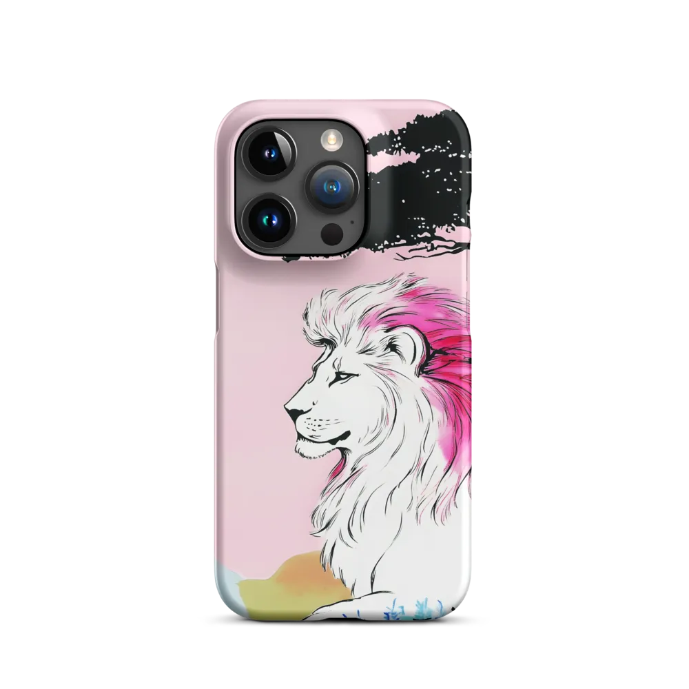 Lion Illustration with Pink Mane | Phone Case