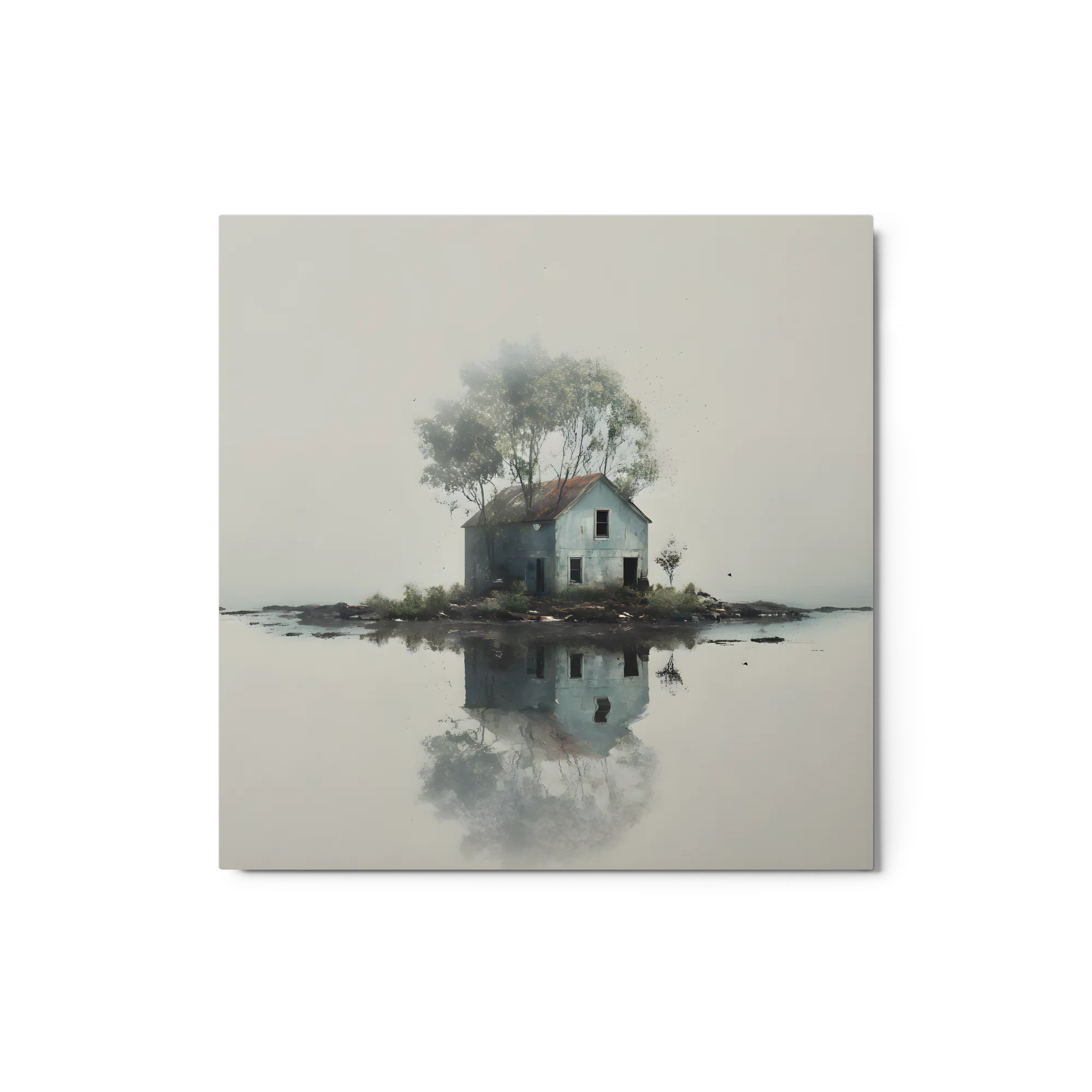 The Isolated House 
 Canvas with White Frame