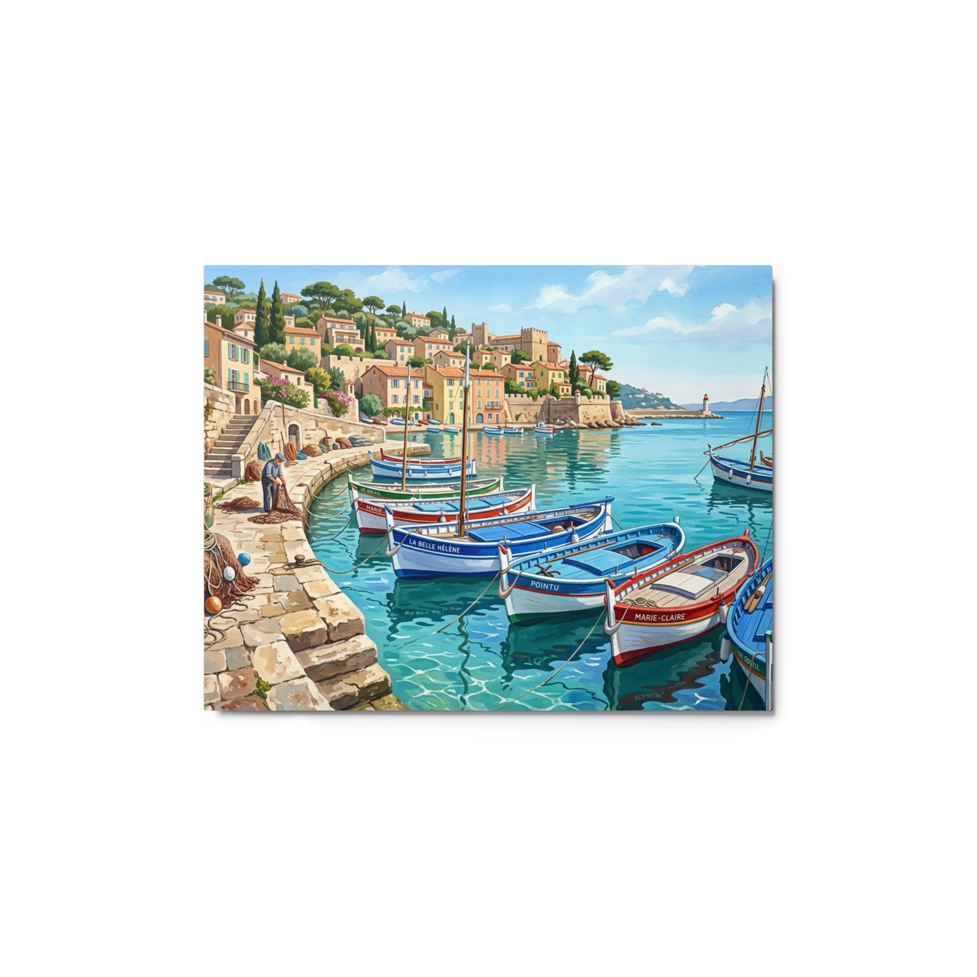 Mediterranean Harbor Village 
 Poster with White Frame | 18″x 24″