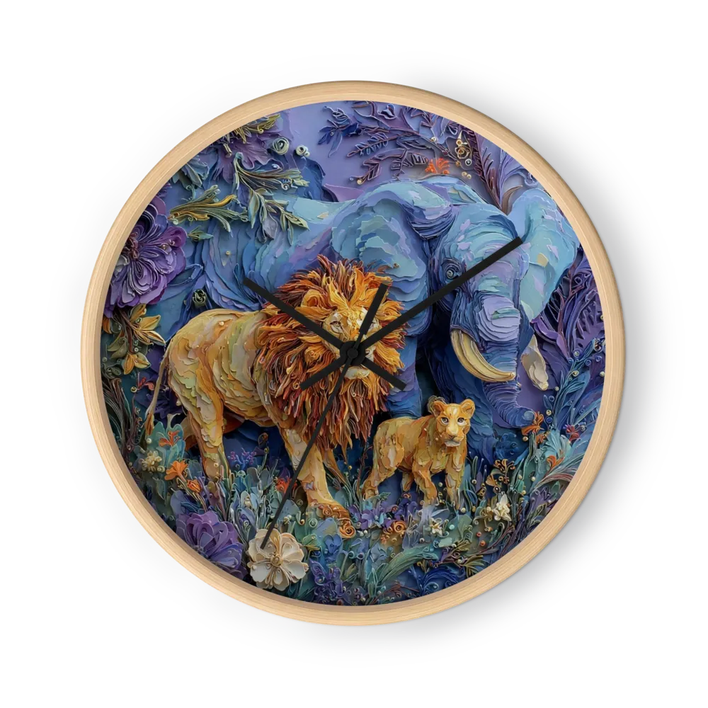 Majestic Paper Cut Lions and Elephant