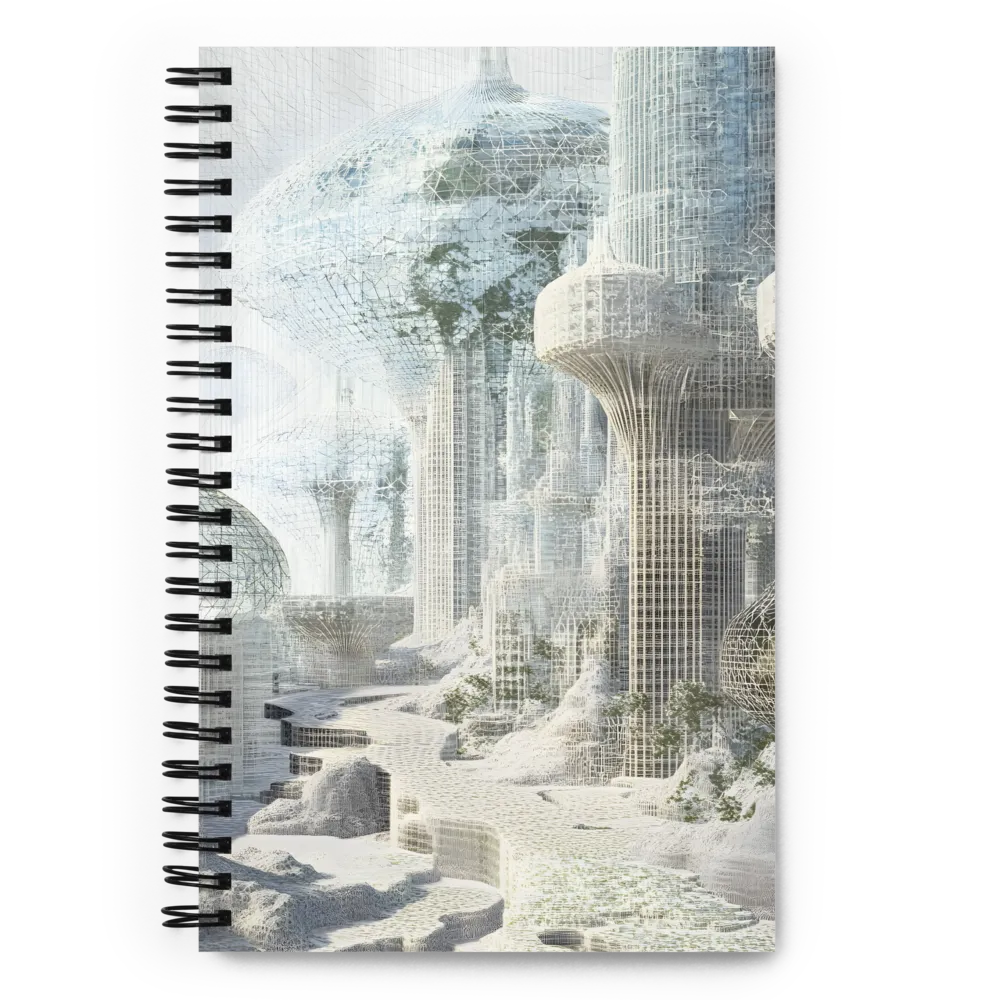 Ethereal Wireframe Cityscape 
 Spiral Notebook | 140 pages