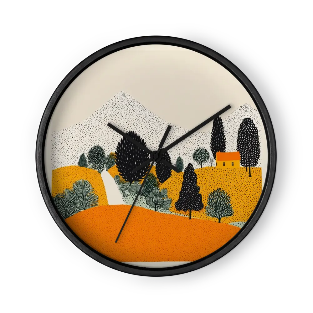 Goldene Hügellandschaft | Wanduhr