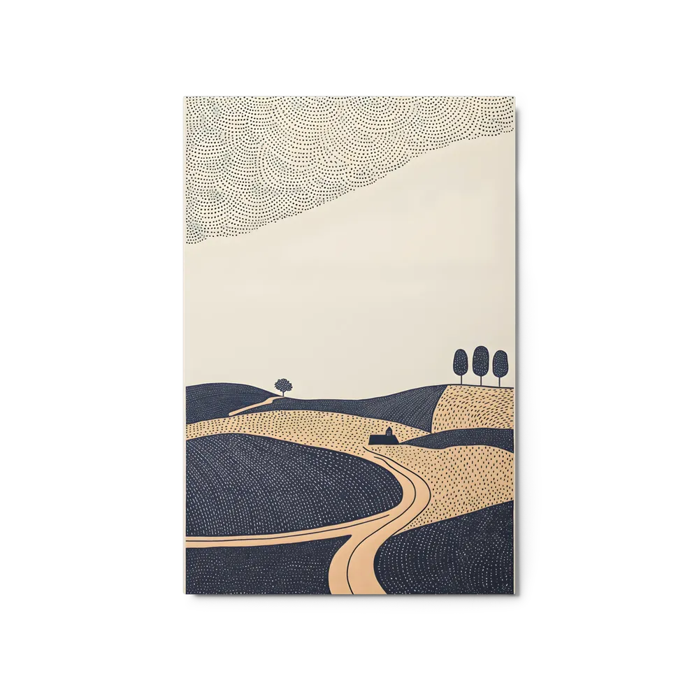 Winding Road Stipple Landscape | Art Print