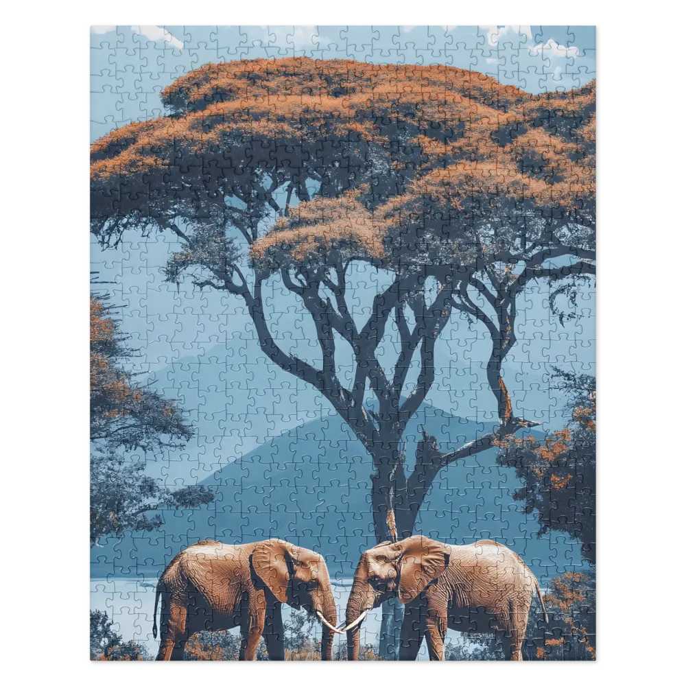 Elephants of the Savanna 
 Jigsaw Puzzle in Tin Box
