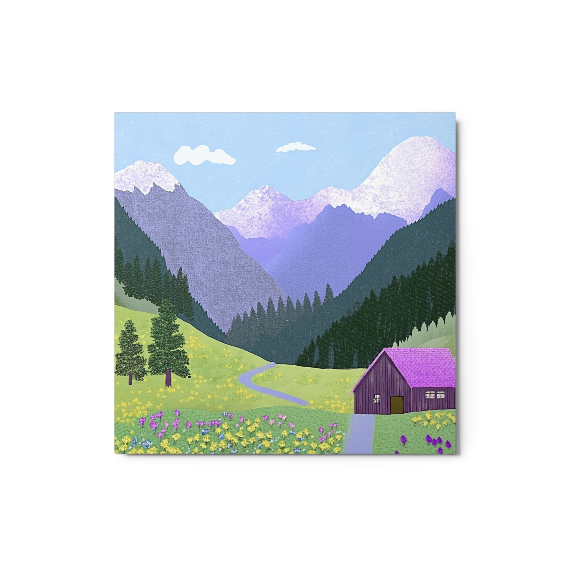 Cabin in Colorful Meadow