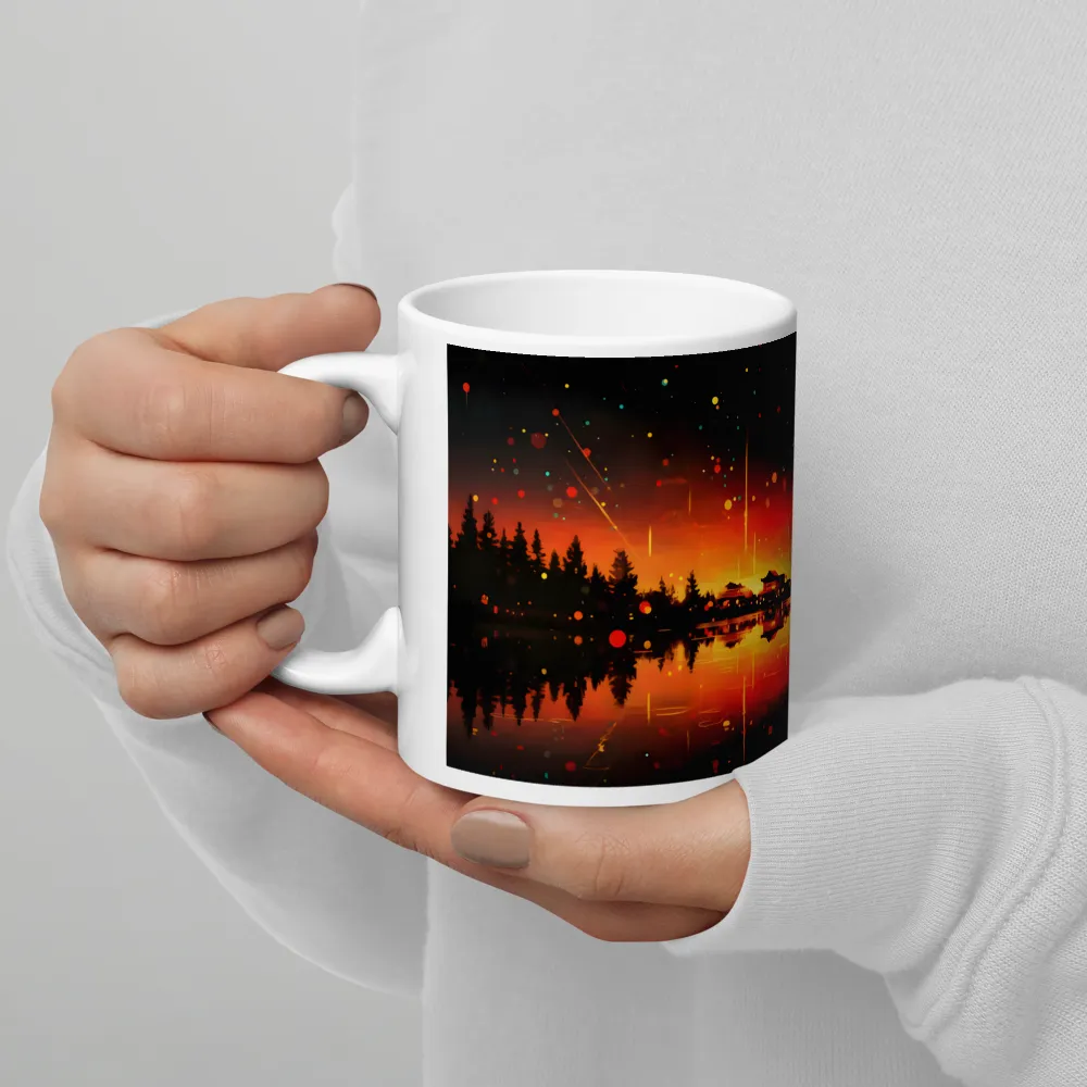 Pagoda Reflections at Dusk 
 Mug with Red inside | 15 oz