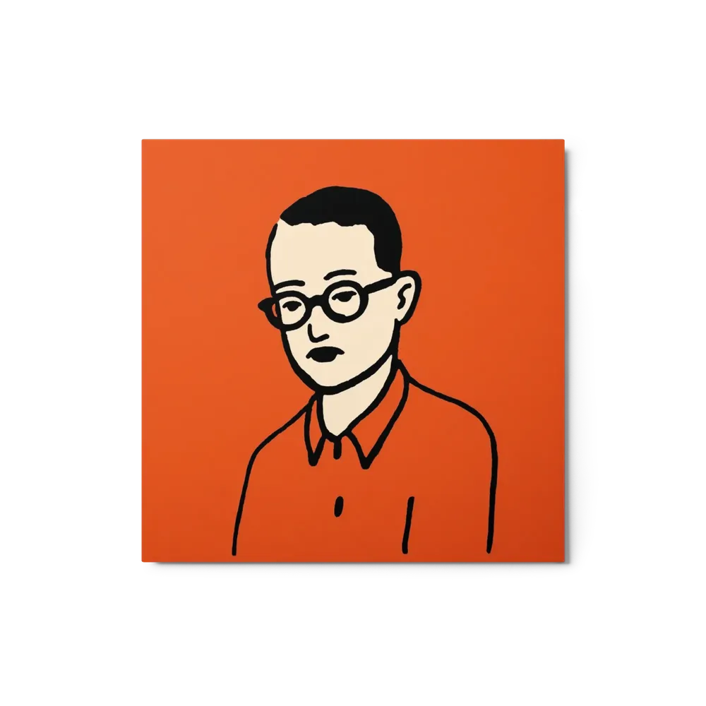 Red Portrait with Glasses | Art Print