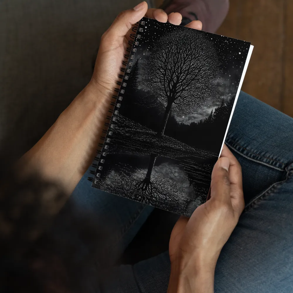 Moonlit Tree Reflection 
 Spiral Notebook | 140 pages
