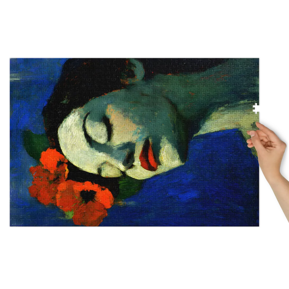 Retrato Floral Sereno 
 Puzzle em caixa de metal