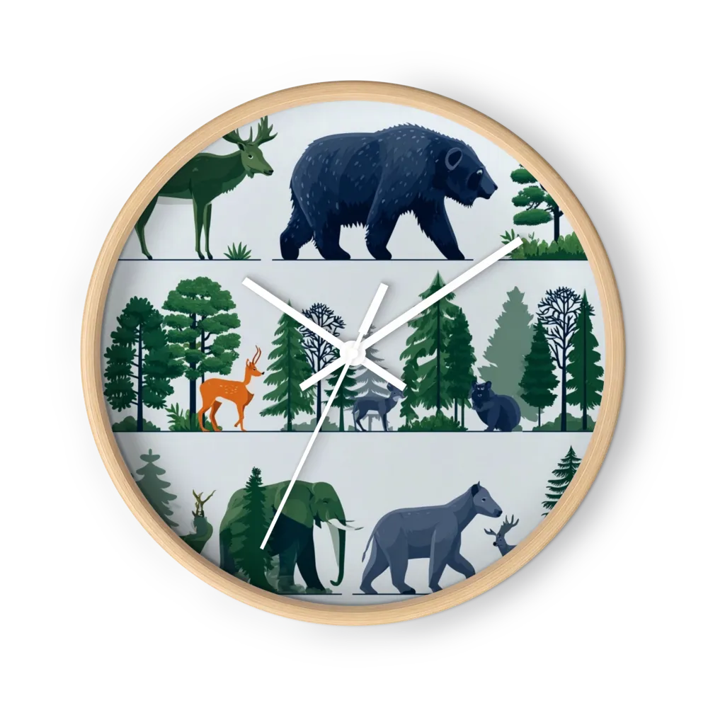 Forest Fauna Lineup | Wall Clock