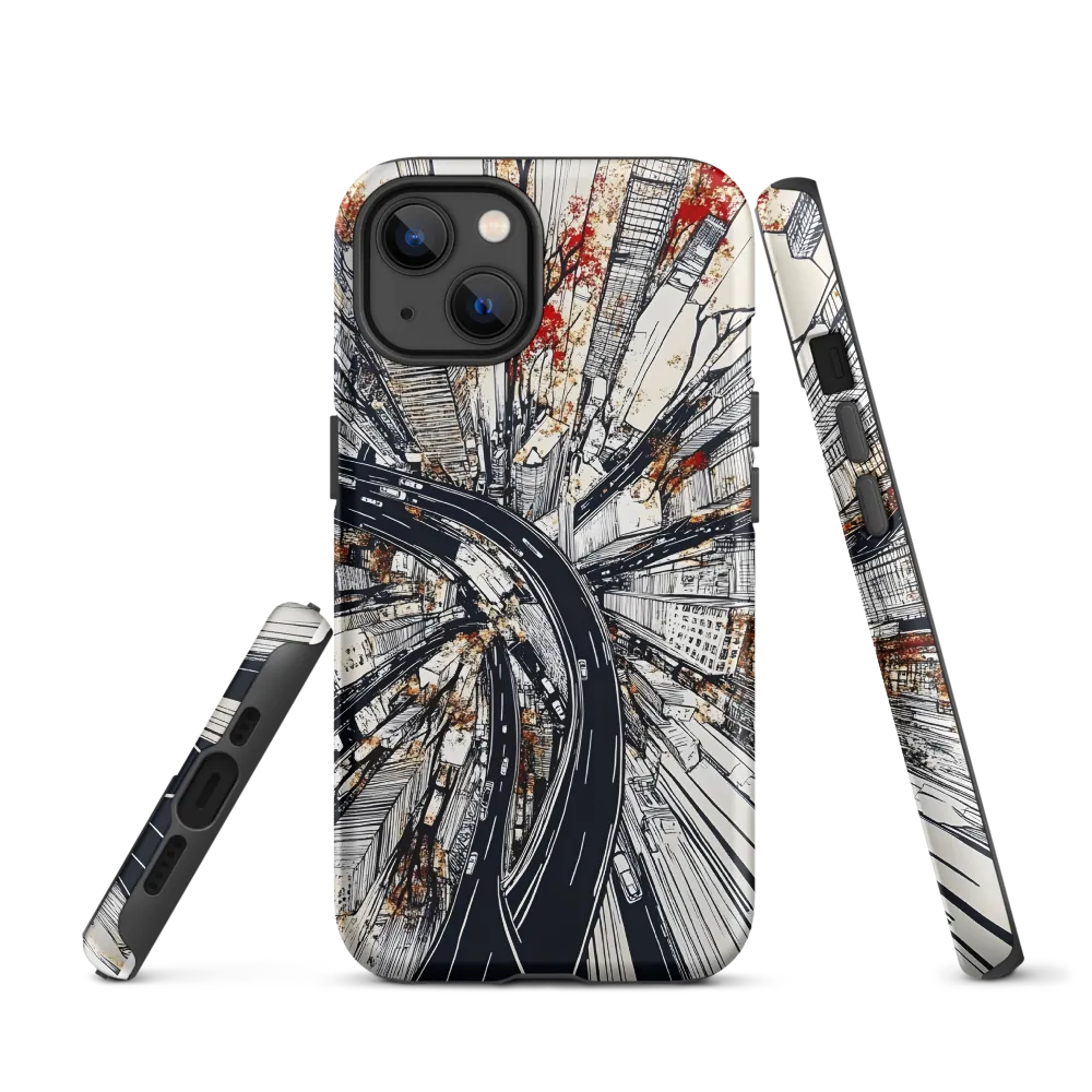 Dynamic Cityscape with Winding Highway | Phone Case