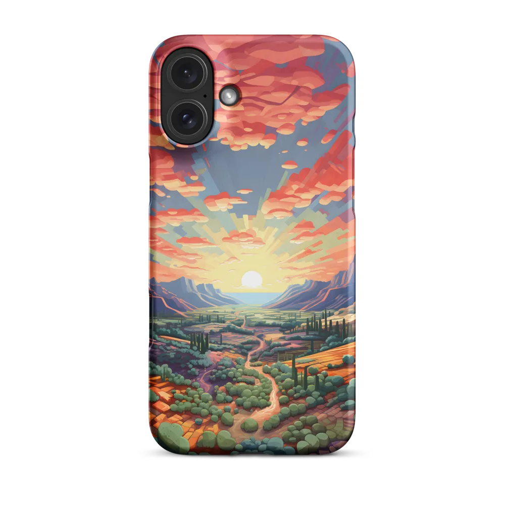 Geometric Sunset Valley Landscape | Phone Case