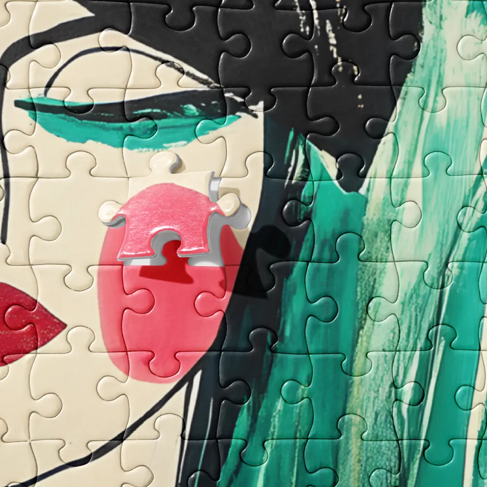Abstract Woman Portrait 
 Jigsaw Puzzle in Tin Box