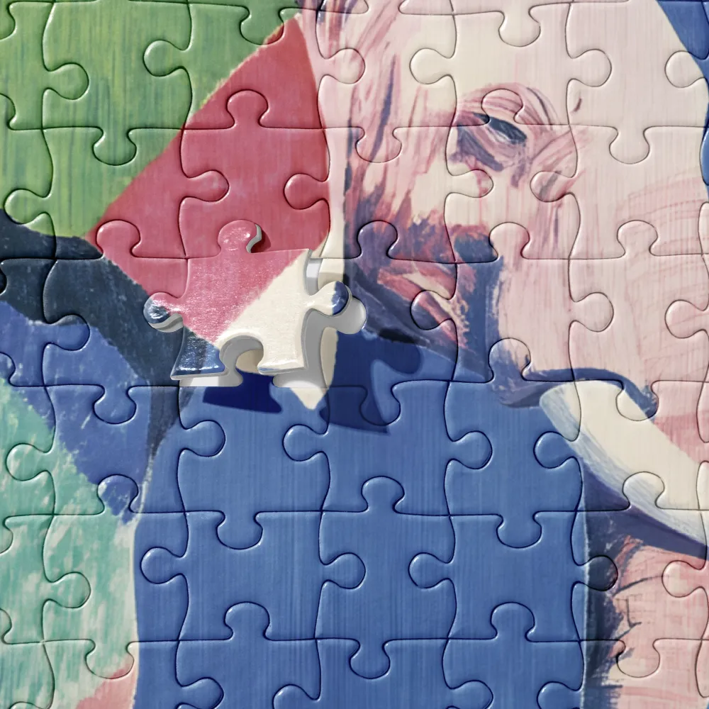Patchwork Elephant Reflection 
 Jigsaw Puzzle in Tin Box