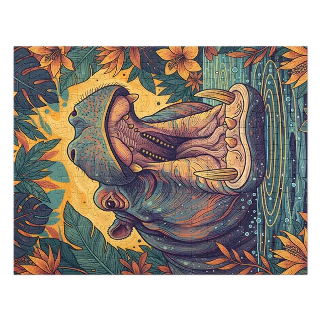 Hippo in Bloom | Jigsaw Puzzles