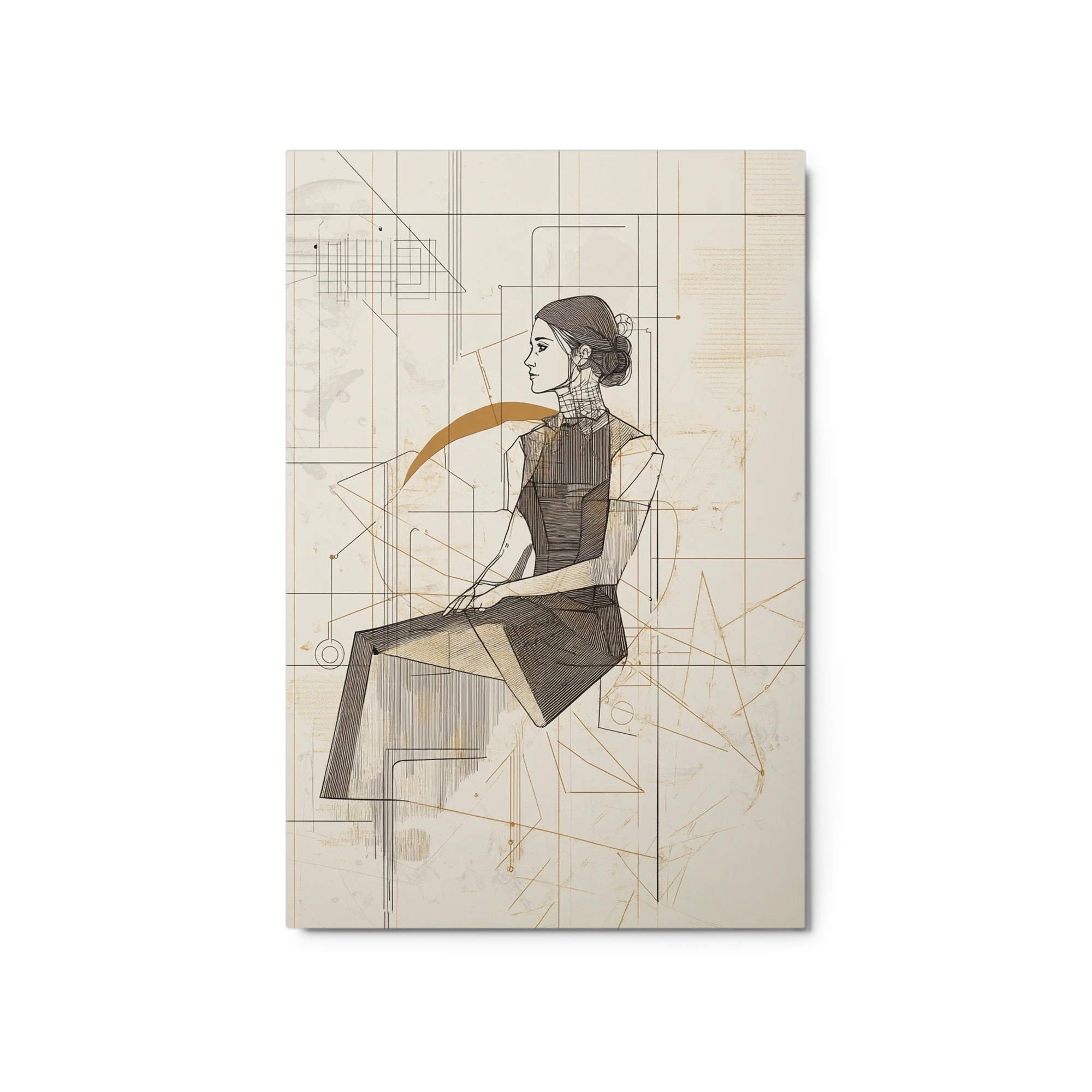 Minimalist Female Figure in Abstract Design