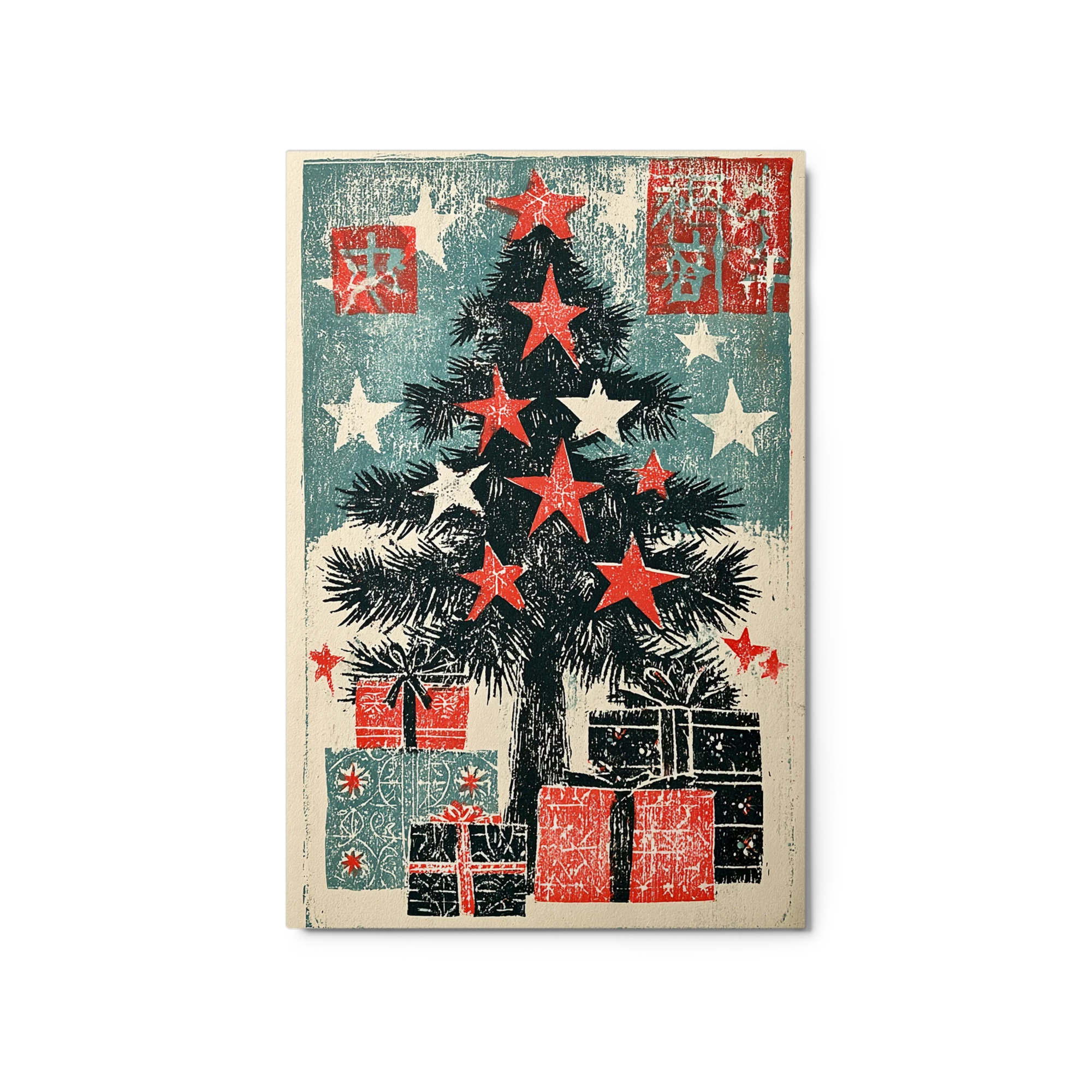 Linocut Christmas Tree