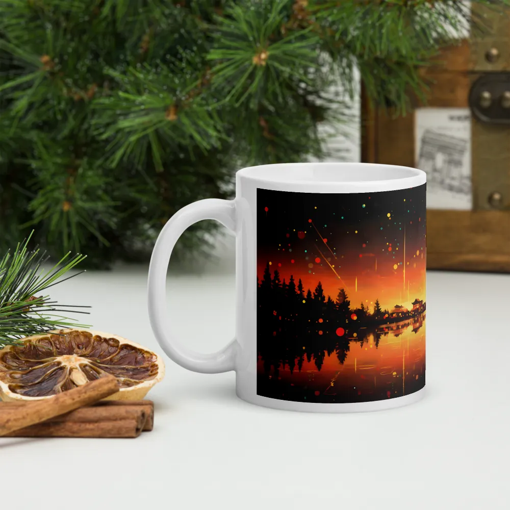Pagoda Reflections at Dusk 
 Mug with Red inside | 15 oz