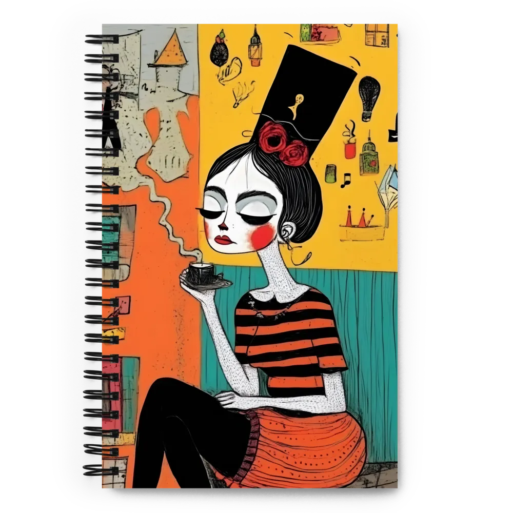 Woman with Coffee 
 Spiral Notebook | 140 pages