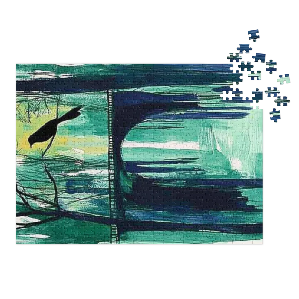 Abstract Bird on Bridge Art