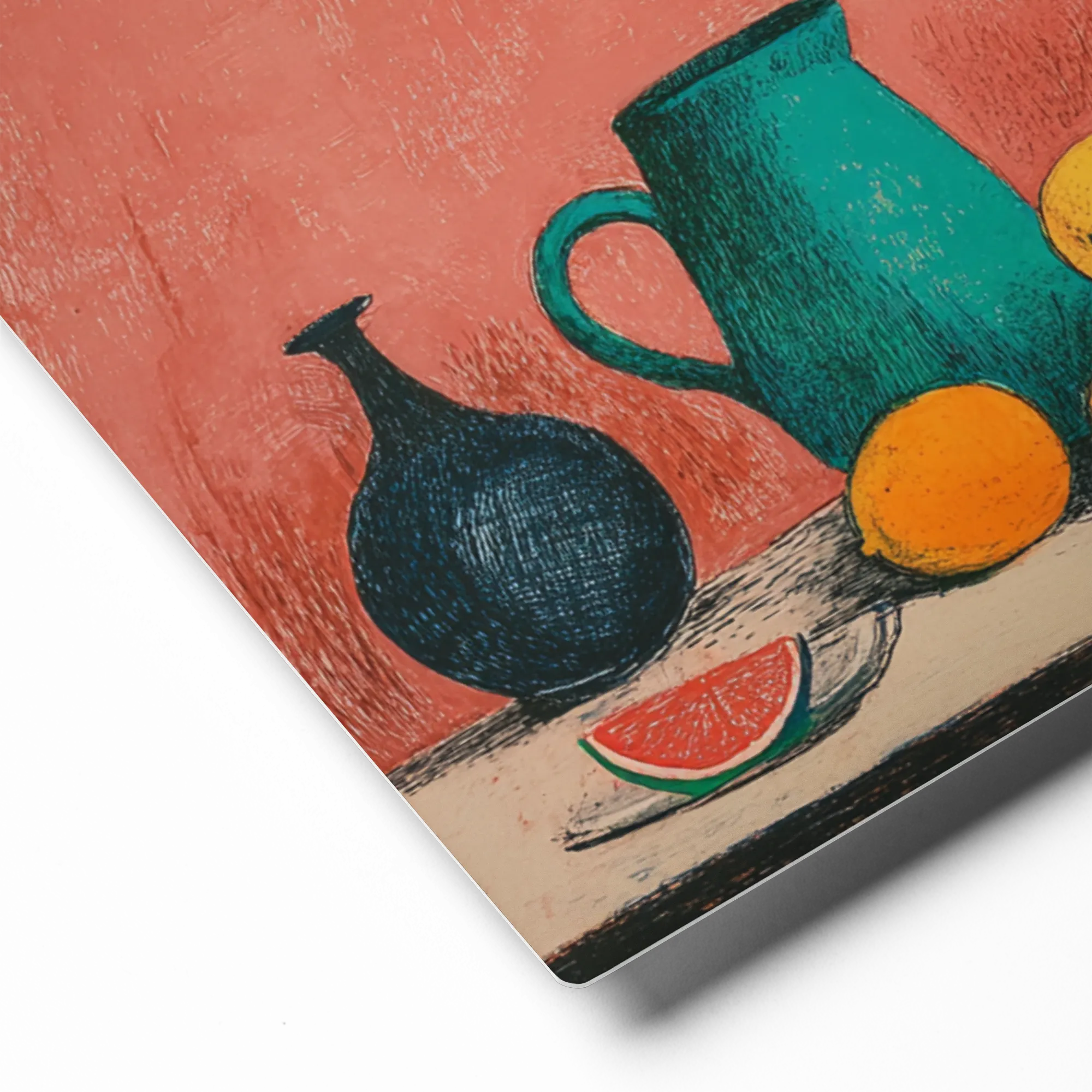 Terracotta Still Life 
 Poster with White Frame | 18″x 18″