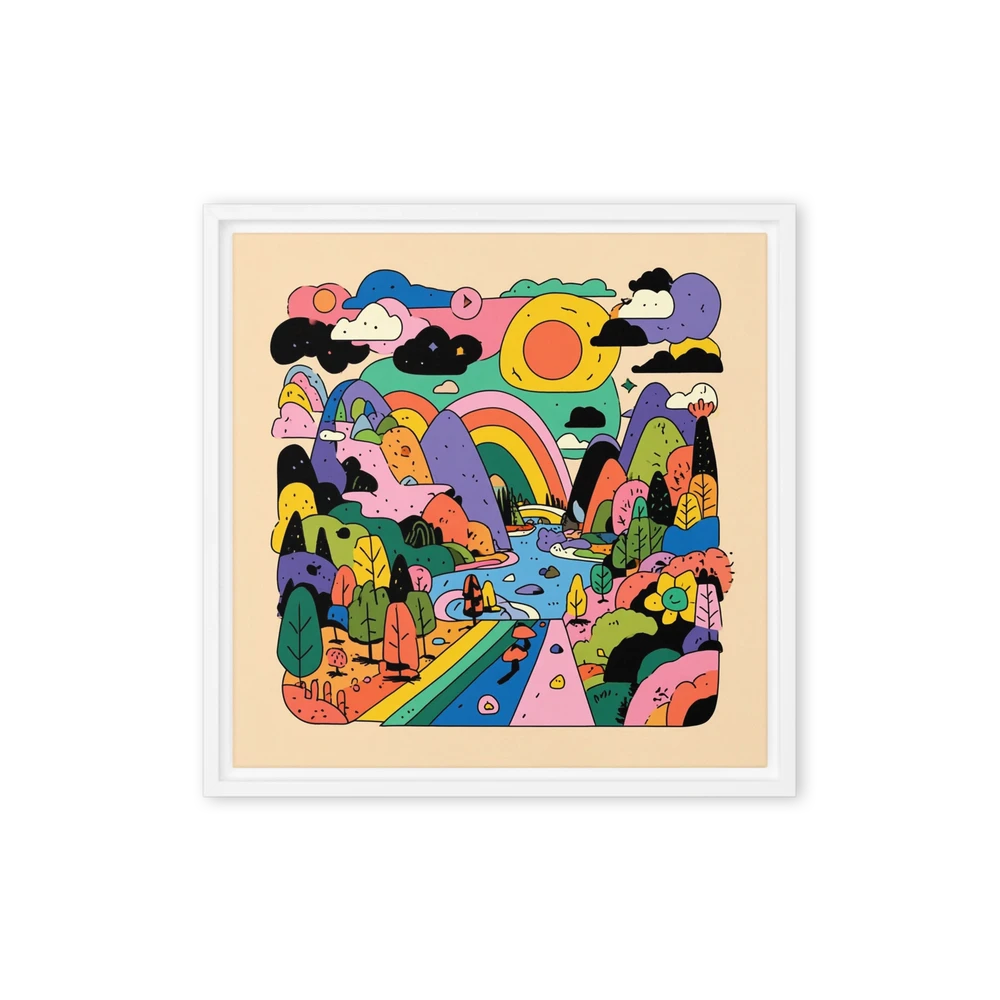 Whimsical Rainbow Landscape | Art Print