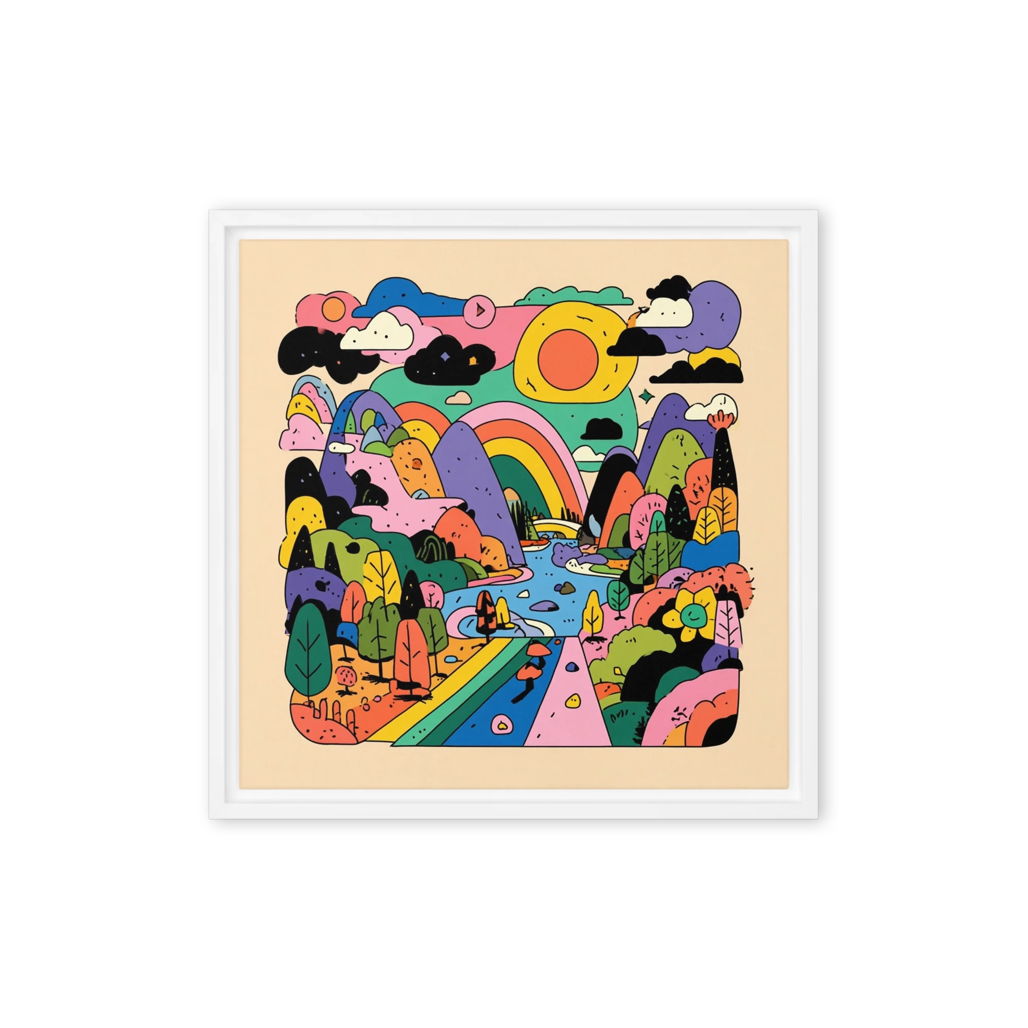 Whimsical Rainbow Landscape | Art Print