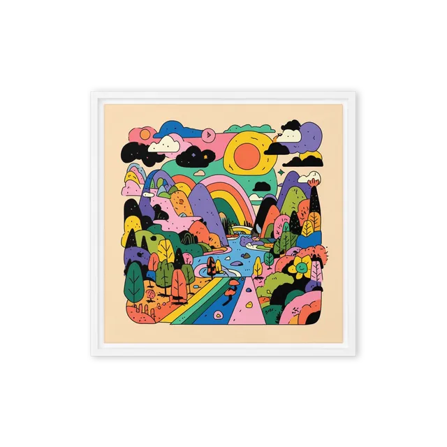 Whimsical Rainbow Landscape | Art Print