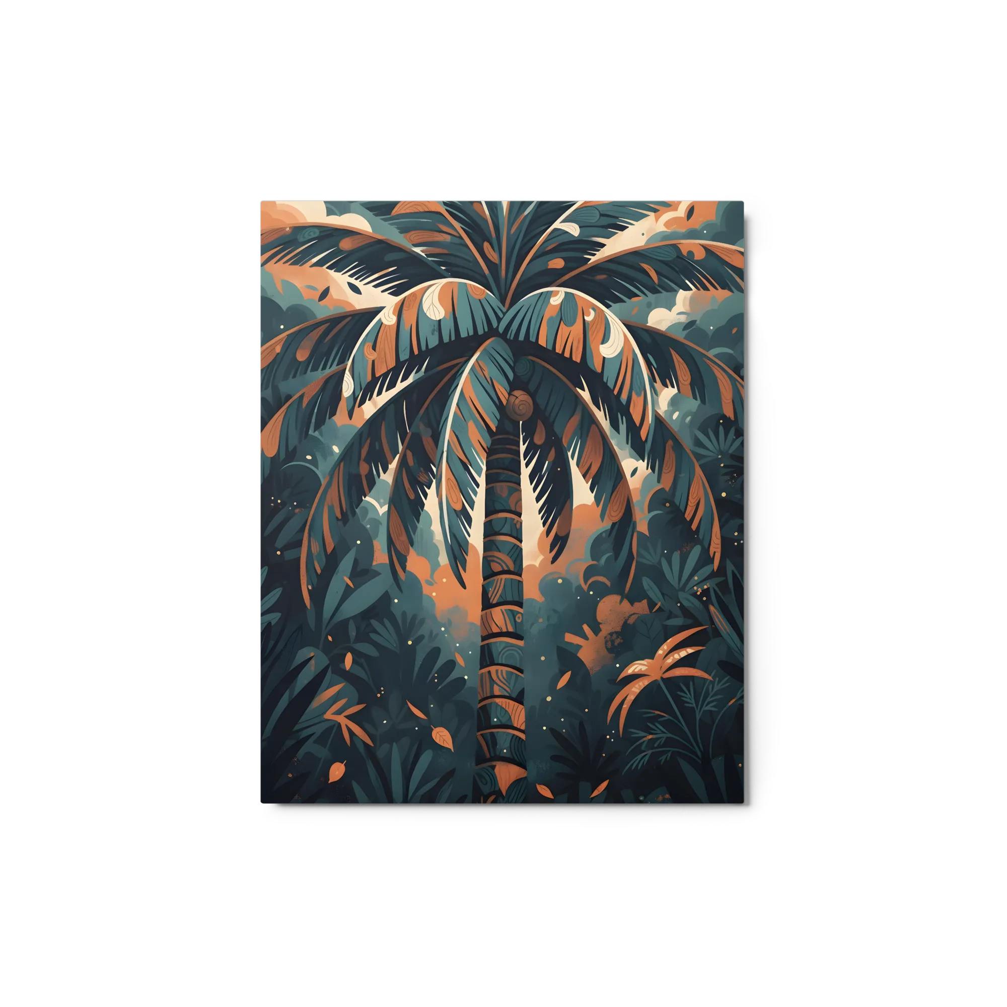 Palm at Dusk 
 Canvas with White Frame