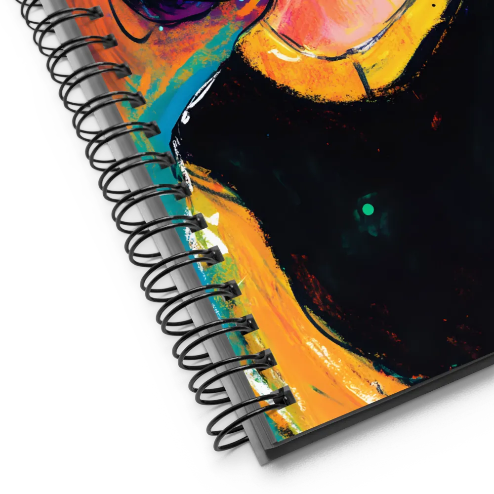 Contemplative Portrait in Vibrant Hues 
 Spiral Notebook | 140 pages