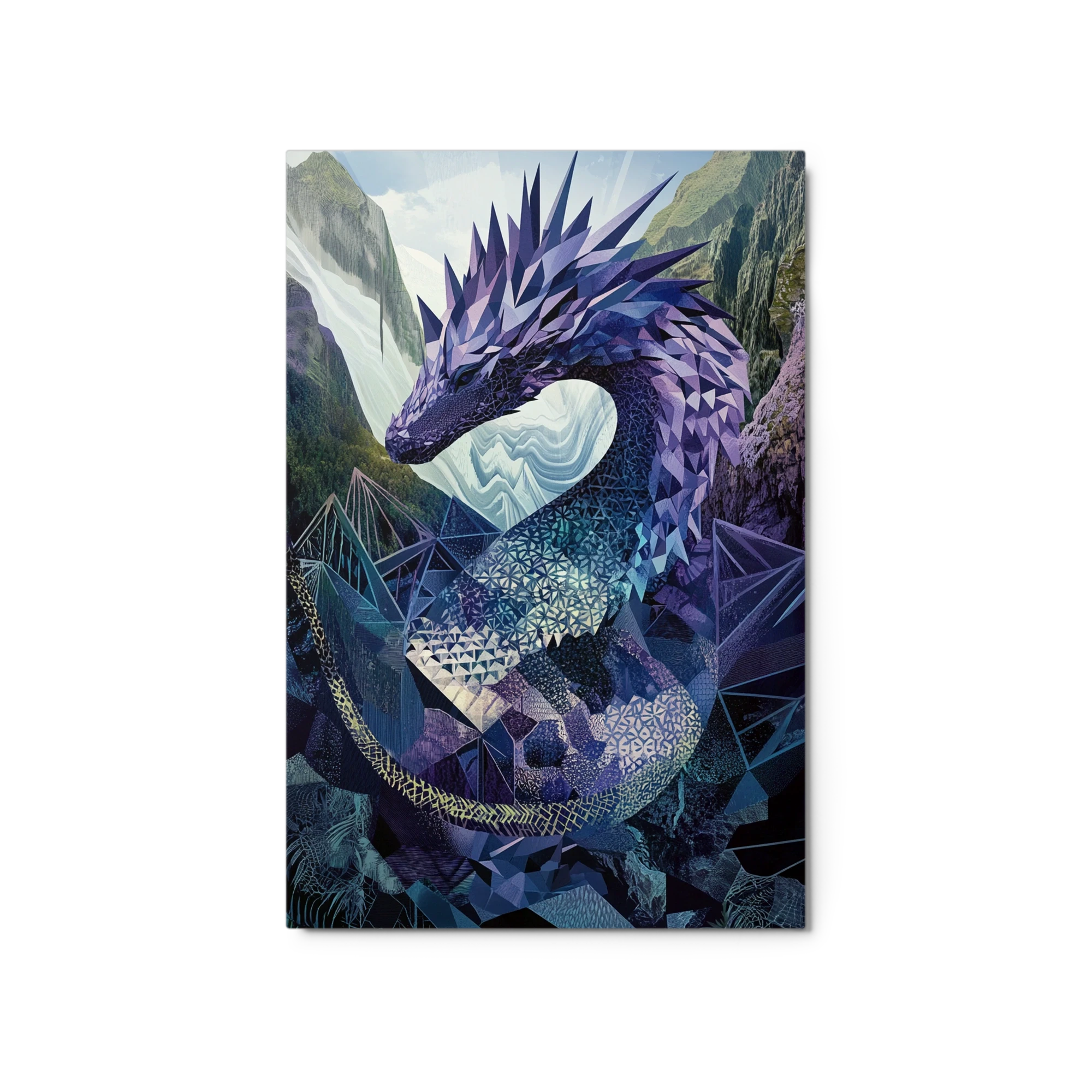 Low Poly Dragon in Mountain Landscape