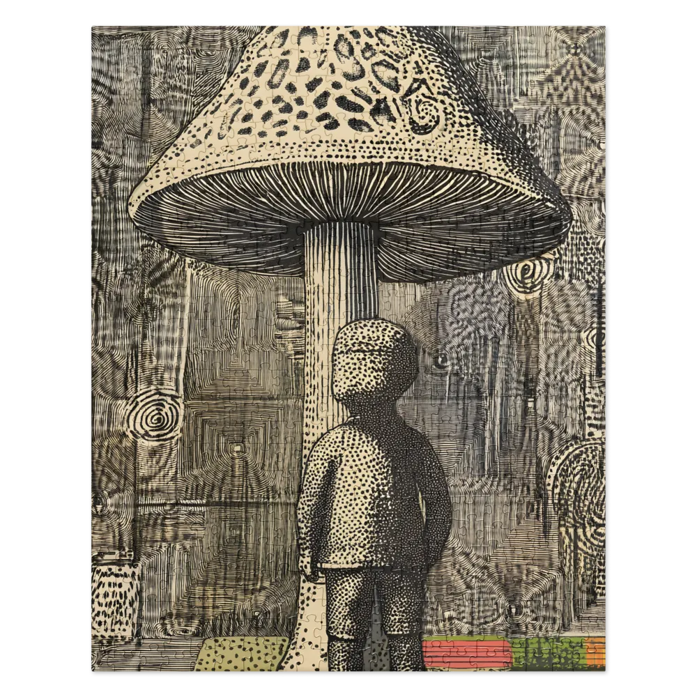 Child Under Giant Mushroom 
 Jigsaw Puzzle