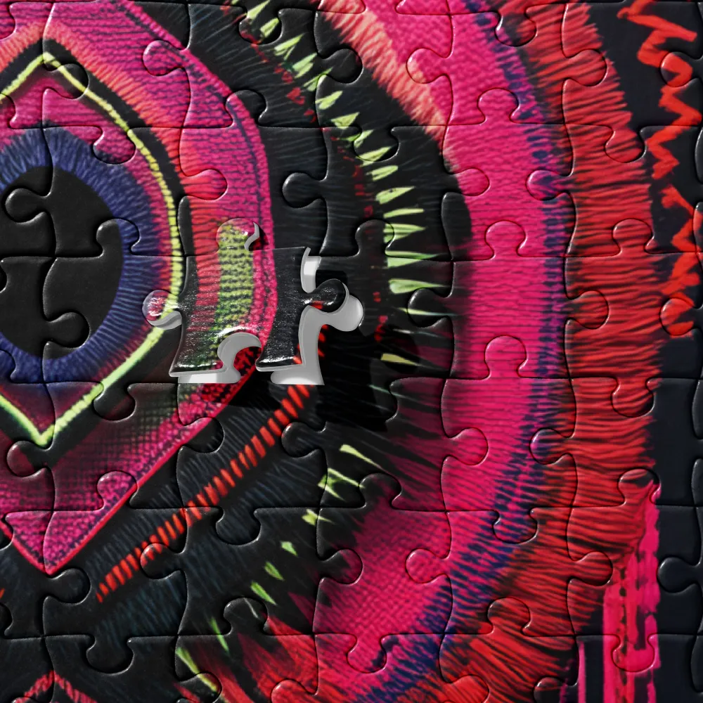 Intricate Textile Mask 
 Jigsaw Puzzle in Tin Box
