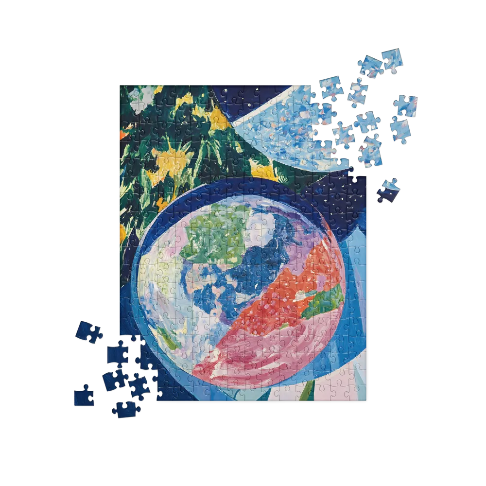 Cosmic Earth Canvas 
 Jigsaw Puzzle