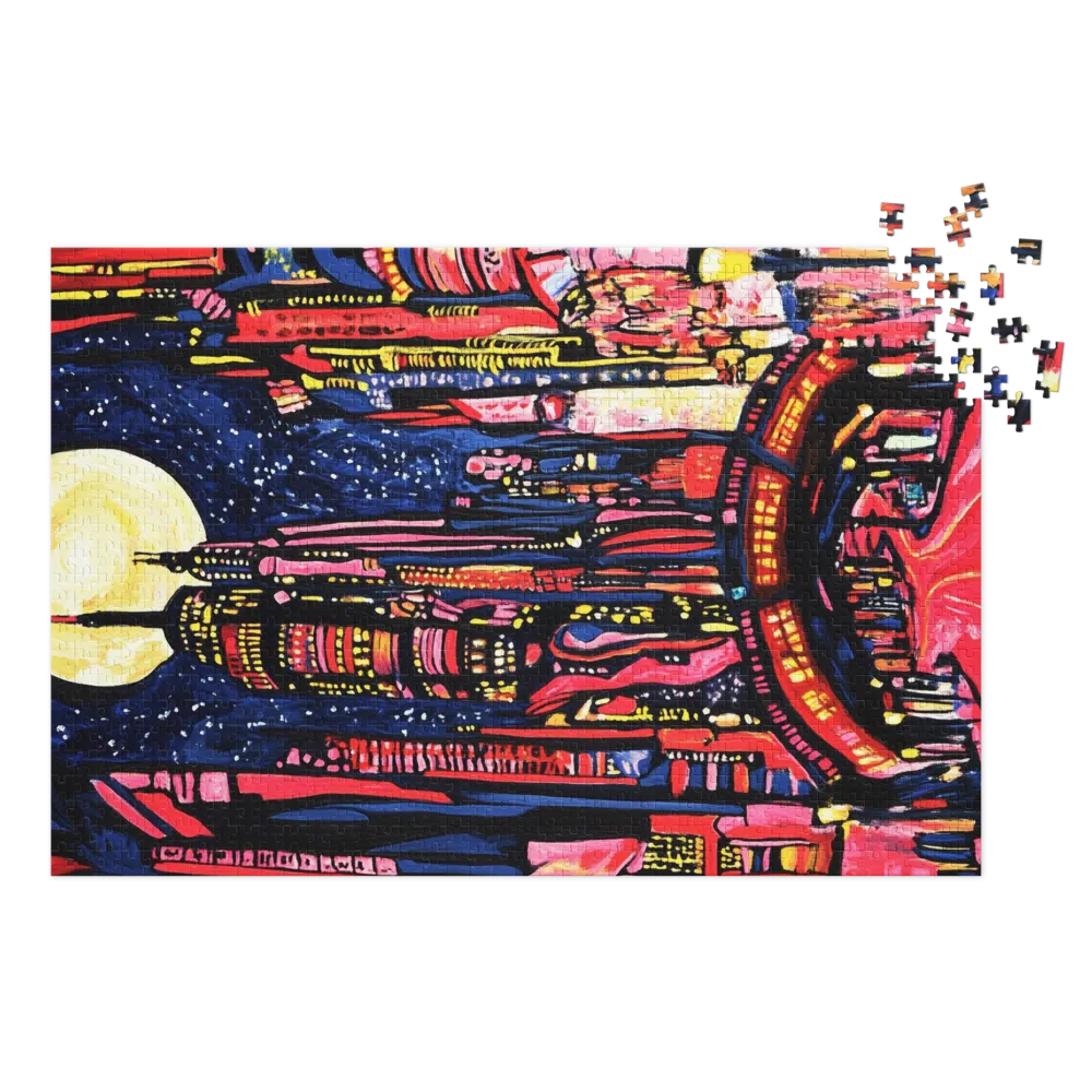 Vibrant Expressionist Cityscape | Jigsaw Puzzle (252/520 pieces)