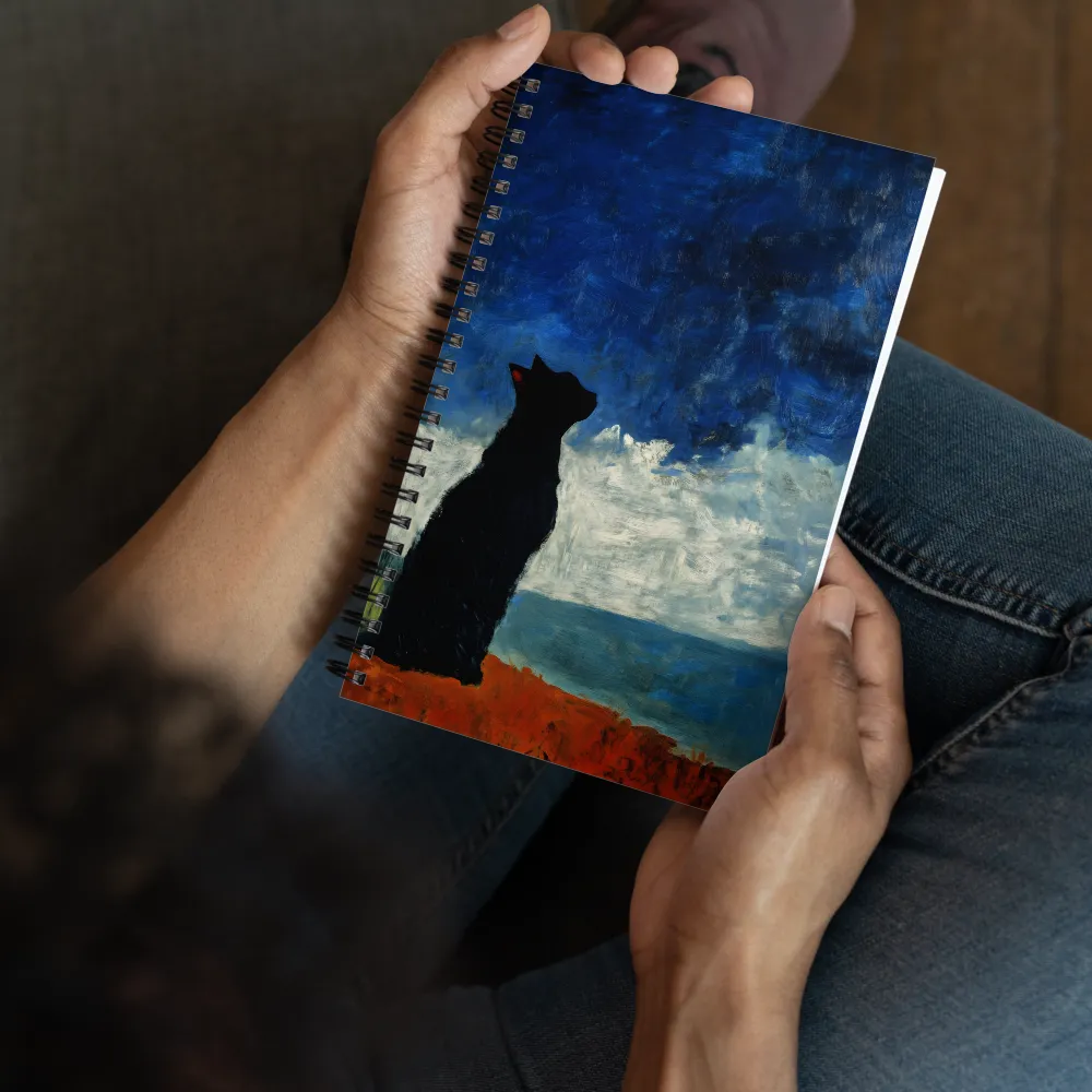 Cat Silhouette Landscape 
 Spiral Notebook | 140 pages