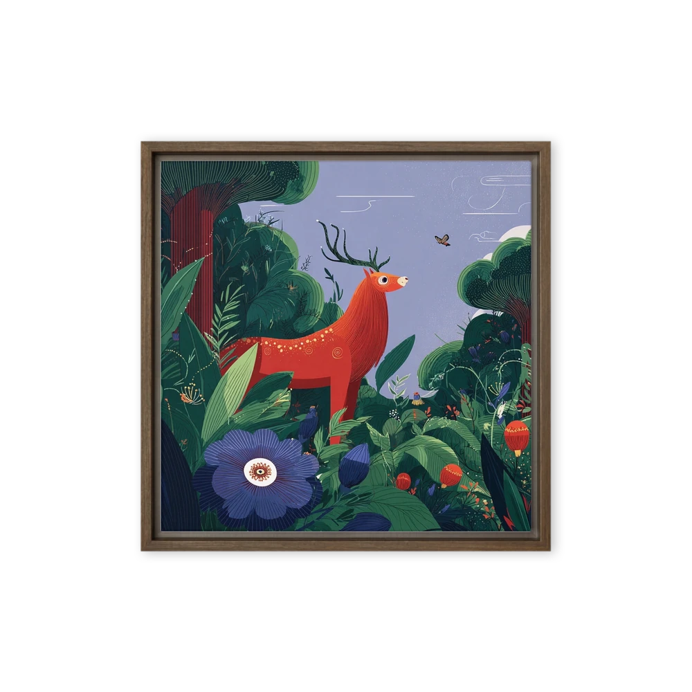 Red Stag in the Jungle | Art Print