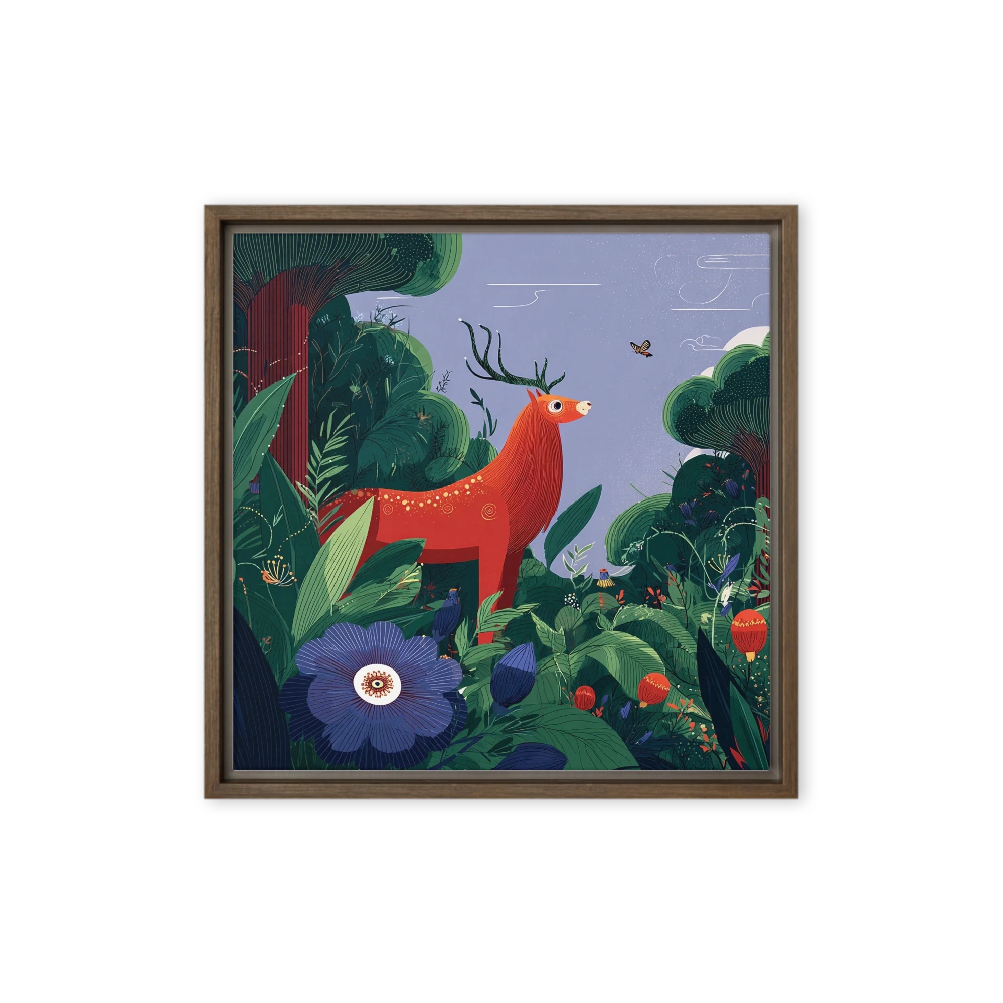 Red Stag in the Jungle | Art Print