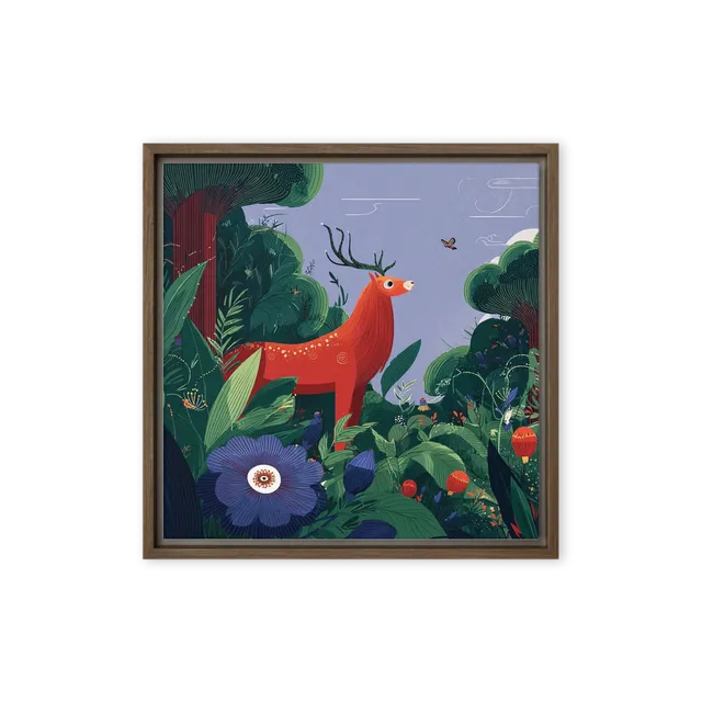 Red Stag in the Jungle | Art Print