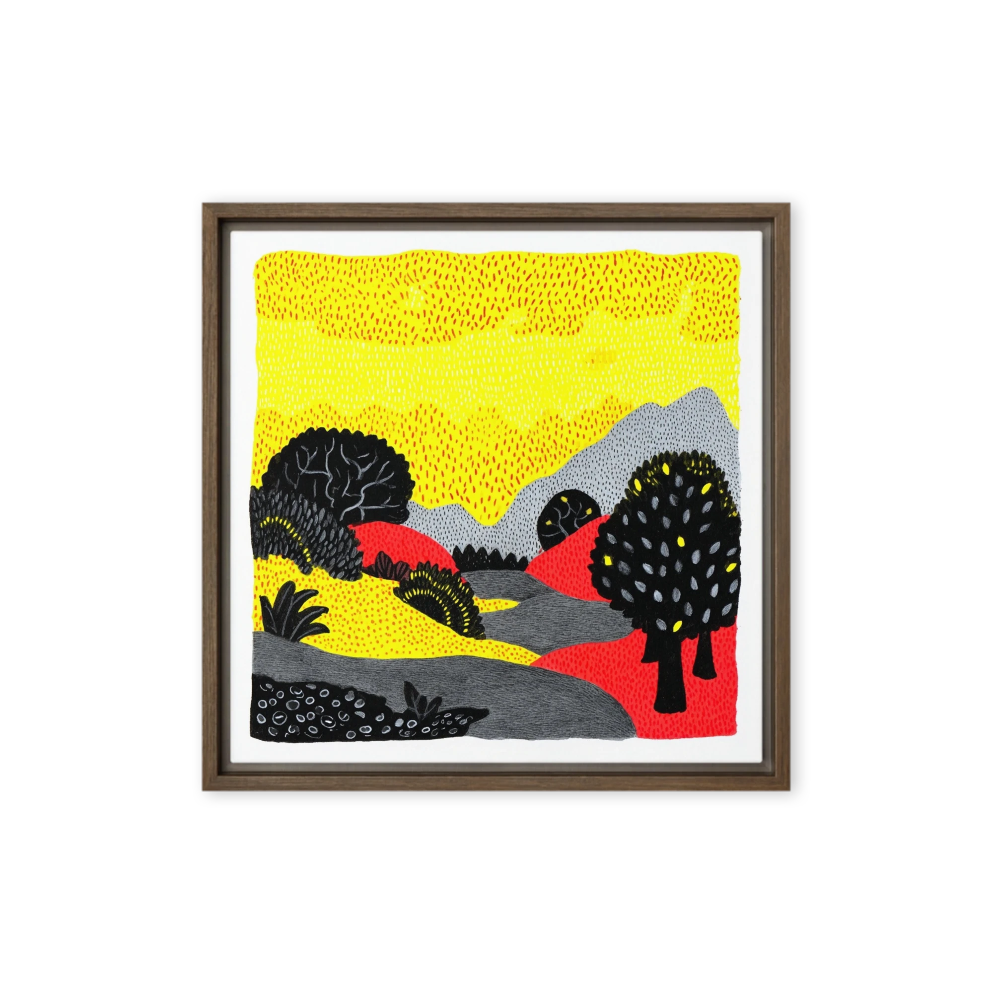Yellow Hills and Black Trees | Art Print