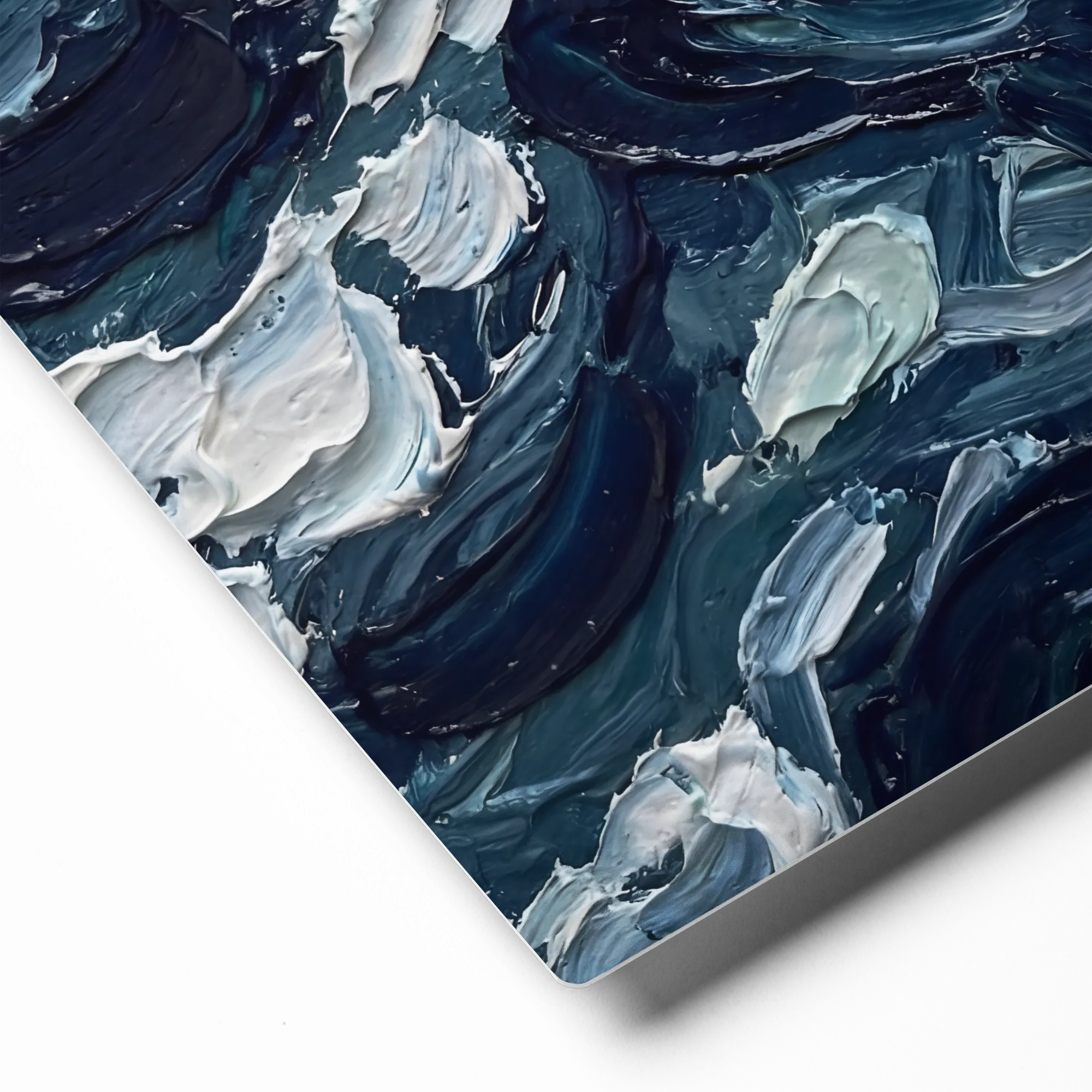 Ocean Waves in Impasto 
 Canvas with Black Frame