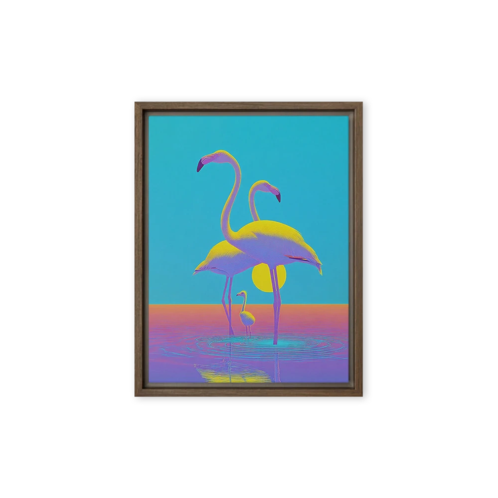 Neon Flamingo Sunset | Art Print