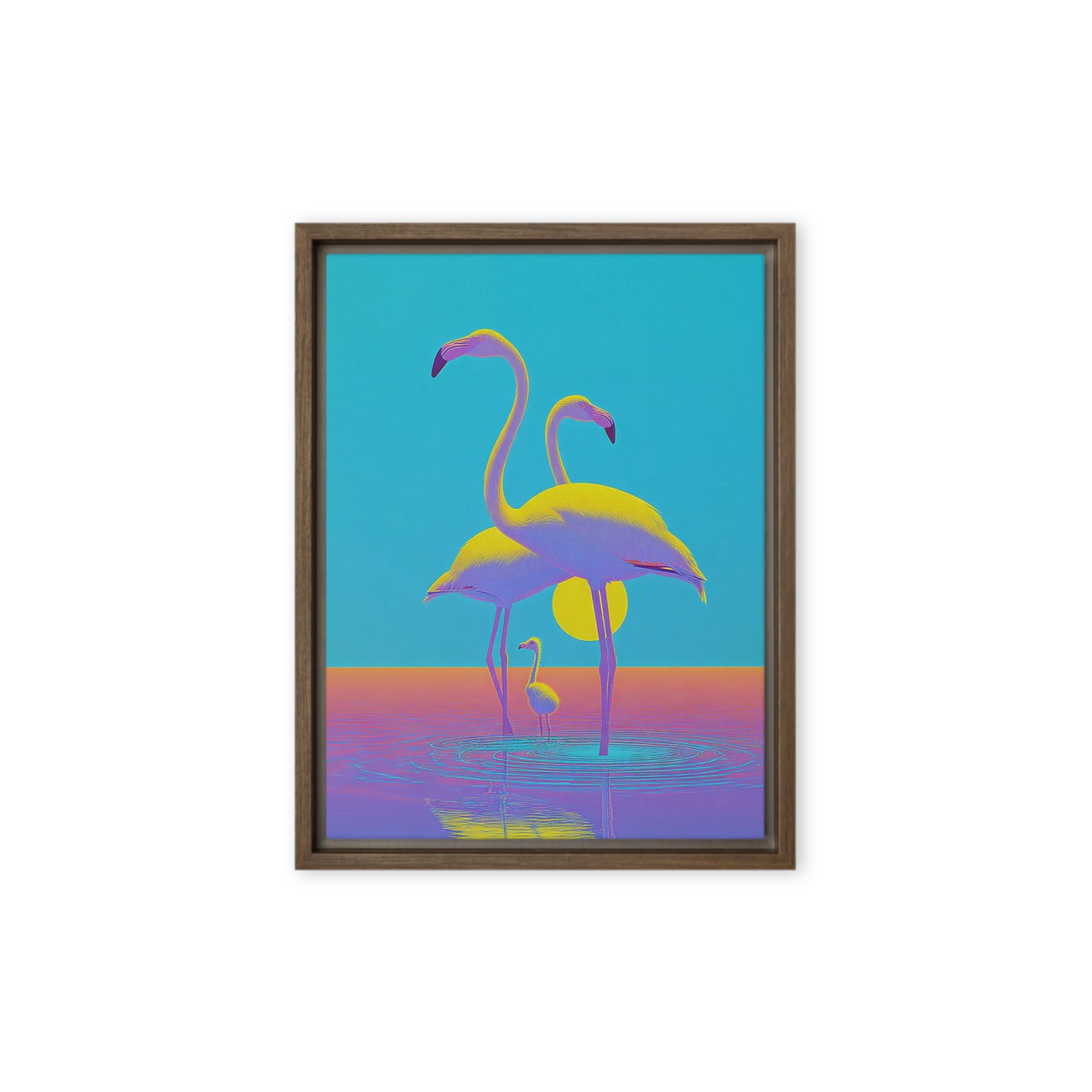 Neon Flamingo Sunset | Art Print
