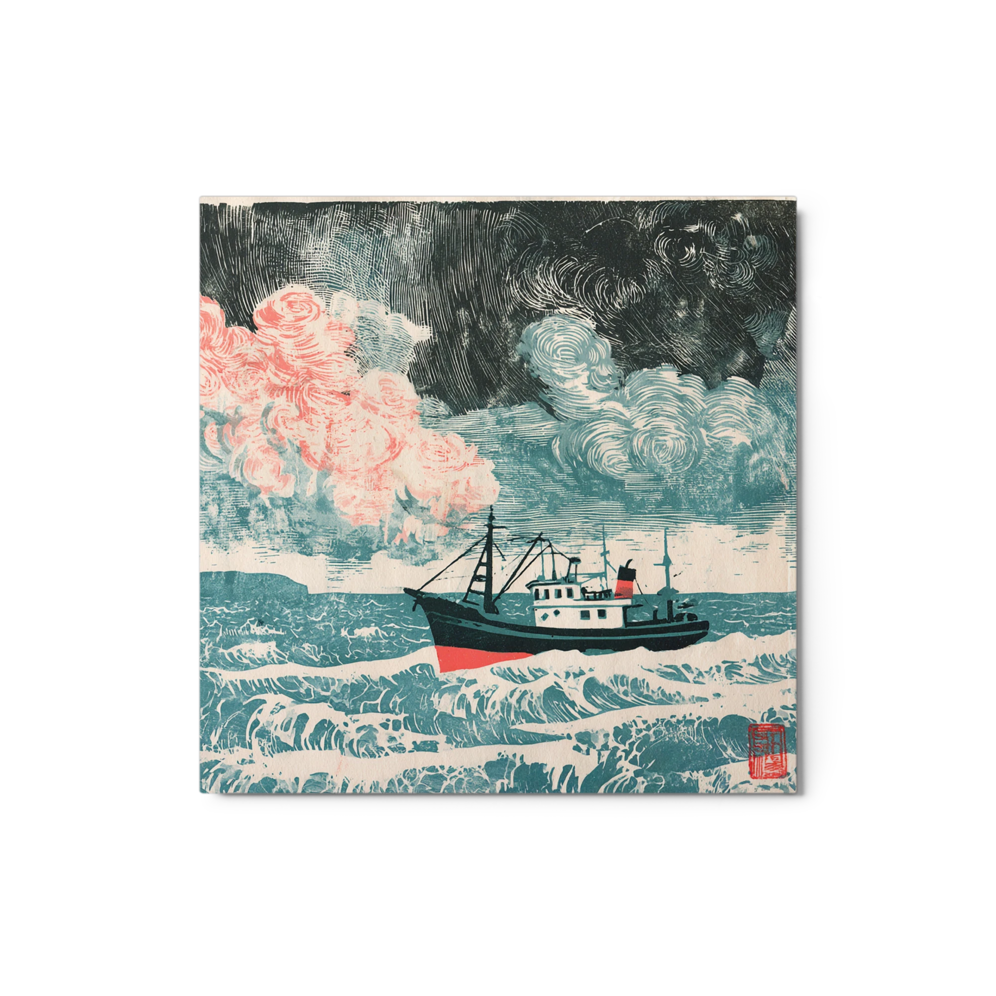 Stormy Seas Woodblock