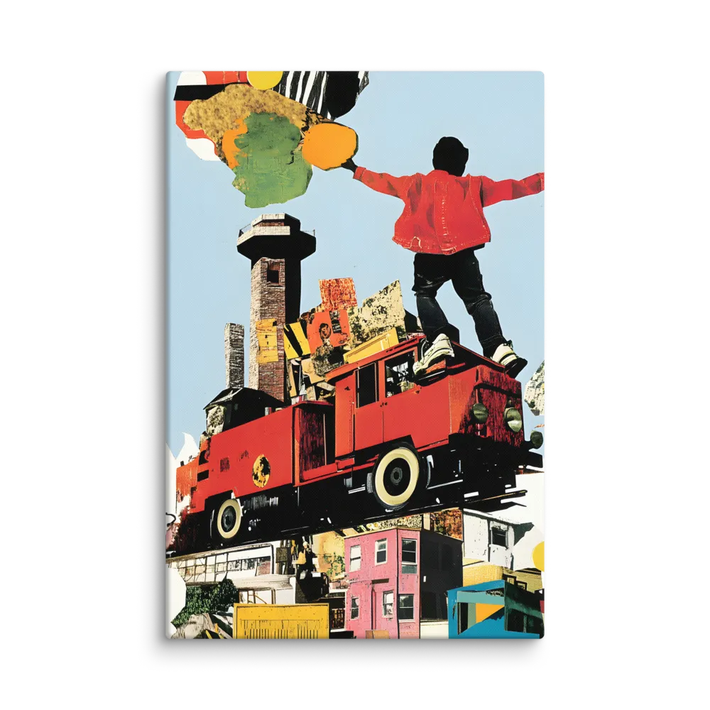 Urban Journey Collage 
 Canvas with White Frame