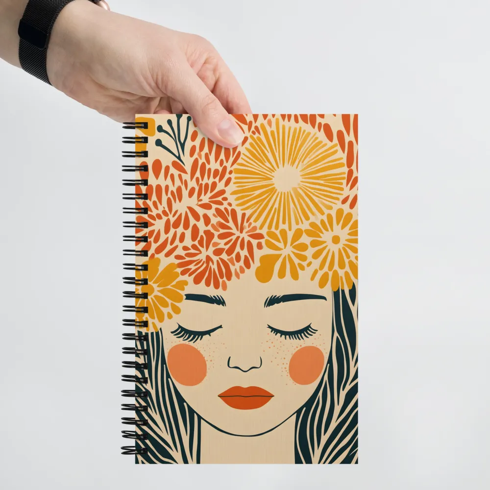 Woman with Floral Headdress 
 Spiral Notebook | 140 pages