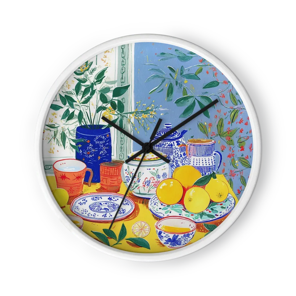 Natura Morta con Te e Citrici | Orologio da parete
