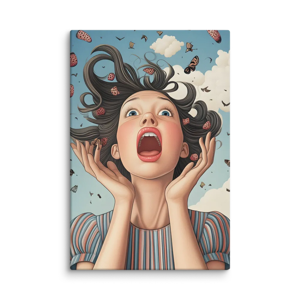 The Scream of Surprise 
 Canvas with White Frame
