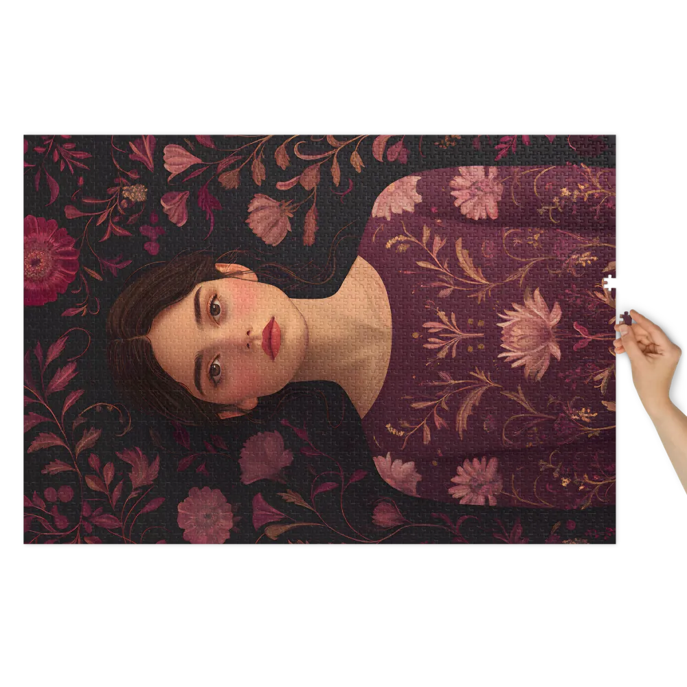 A Musa Floral 
 Puzzle em caixa de metal