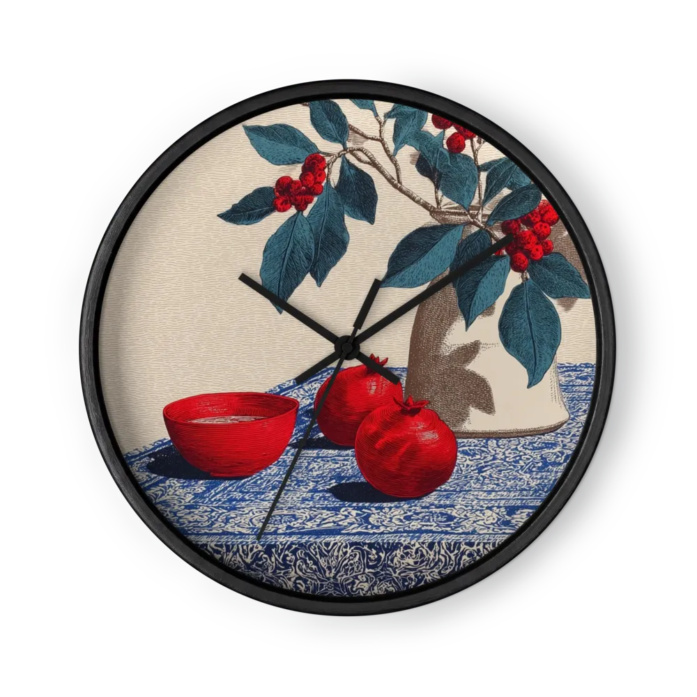 Pomegranates and Red Bowl | Wall Clock